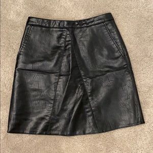 Chicwish faux leather black high waisted a-line